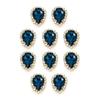 Рыночная чувствительность, большая емкость, свадебная брошь с прозрачным кубическим камнем для блеска ногтей, детали, тип капли воды, Аврора, синяя, 10 шт.