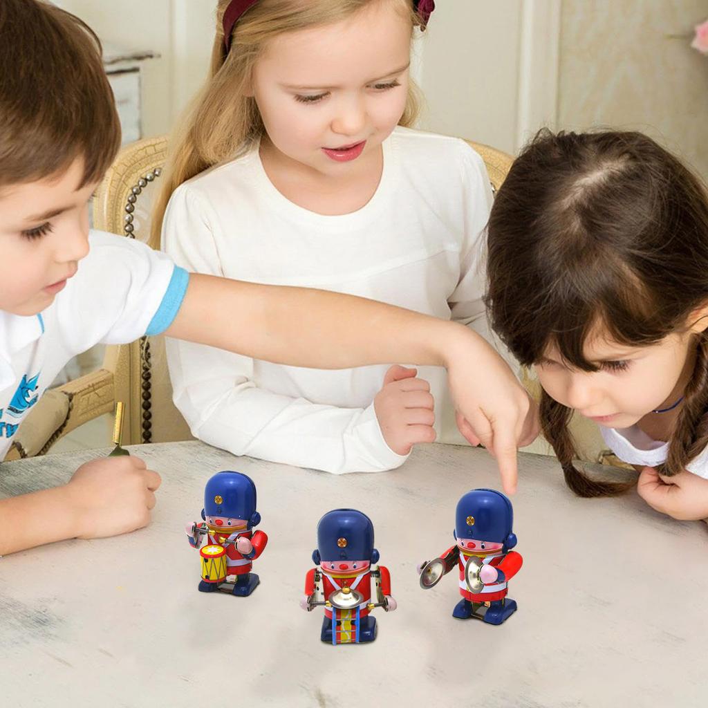 Игрушка жесть Заводная игрушка Ходячий барабанщик Солдат Ретро Пасхальная винтажная заводная игрушка Дети Новинка Металлические оловянные принадлежности