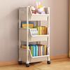 Movable Storage Rack Multifunctional Storage Organizer with 360 Degree Rotating Wheels Trolley
