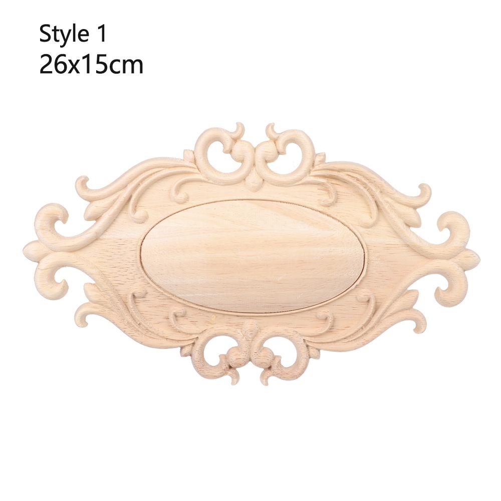 Furniture Parts Wooden Figurines Crafts Wood Carved Woodcarving Decorative Corner Appliques Frame