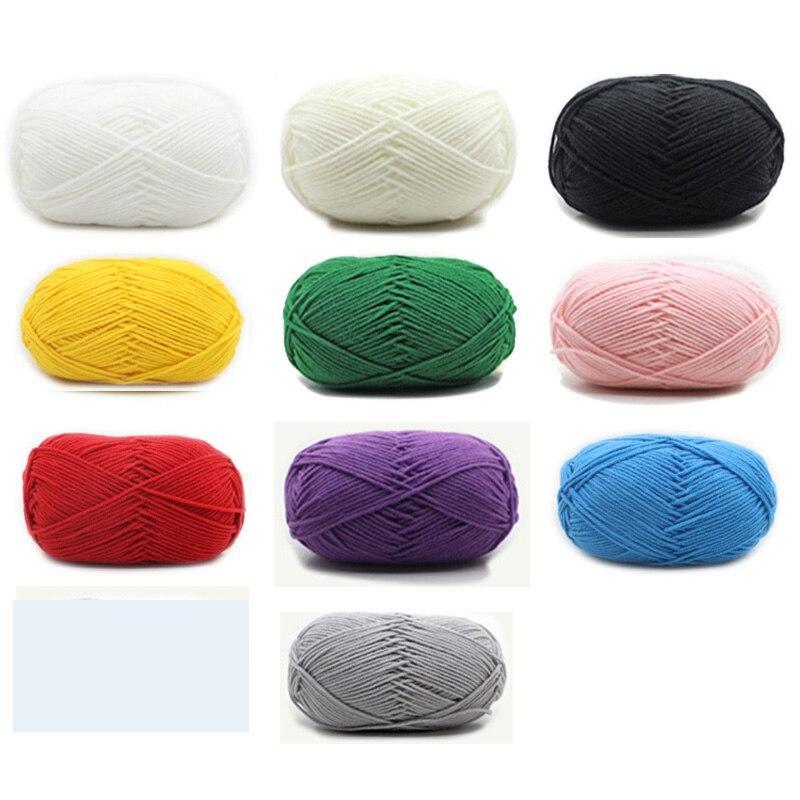 50 г/шар молочная хлопковая пряжа для вязания крючком, антипиллинговая нить высокого качества для ручного вязания для кардигана, шарфа, шапки, свитера