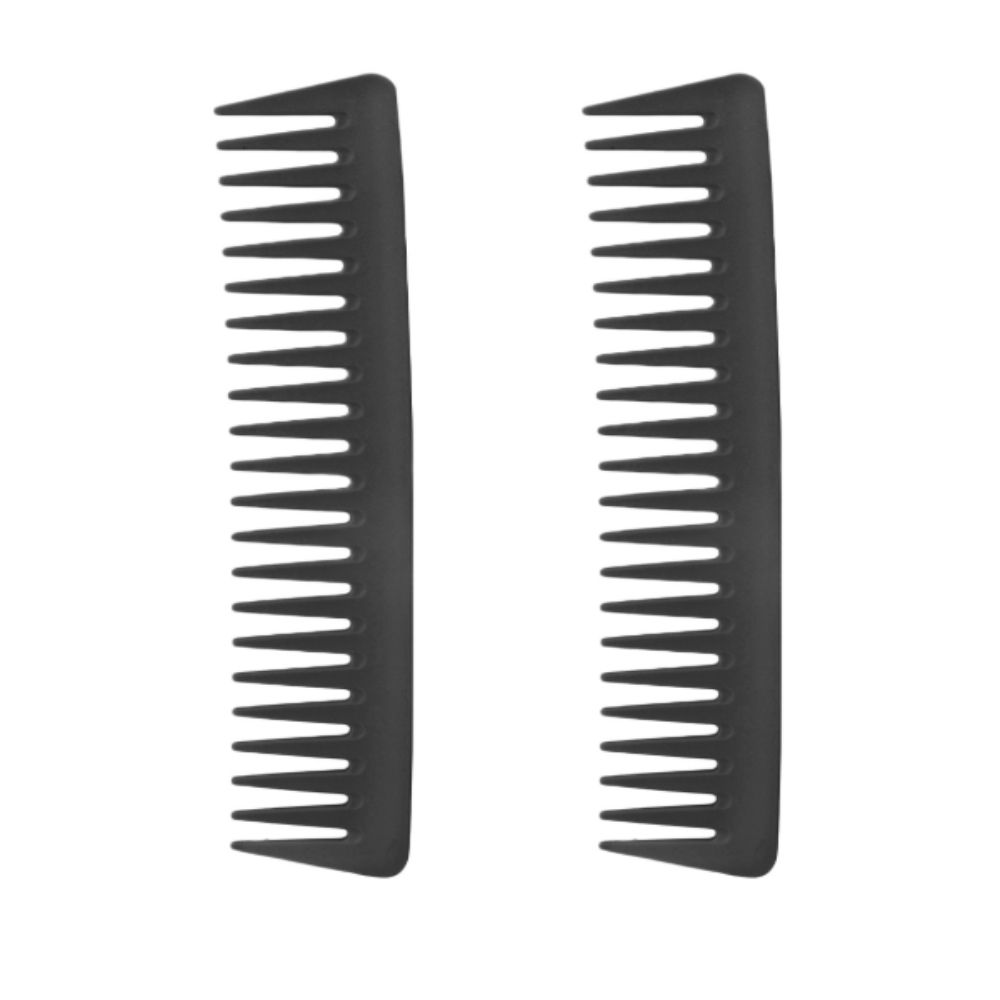 2PCS Thick Curly Wet Texture Wide Tooth Comb Slick Back Brush Hair Styling Tool Barber