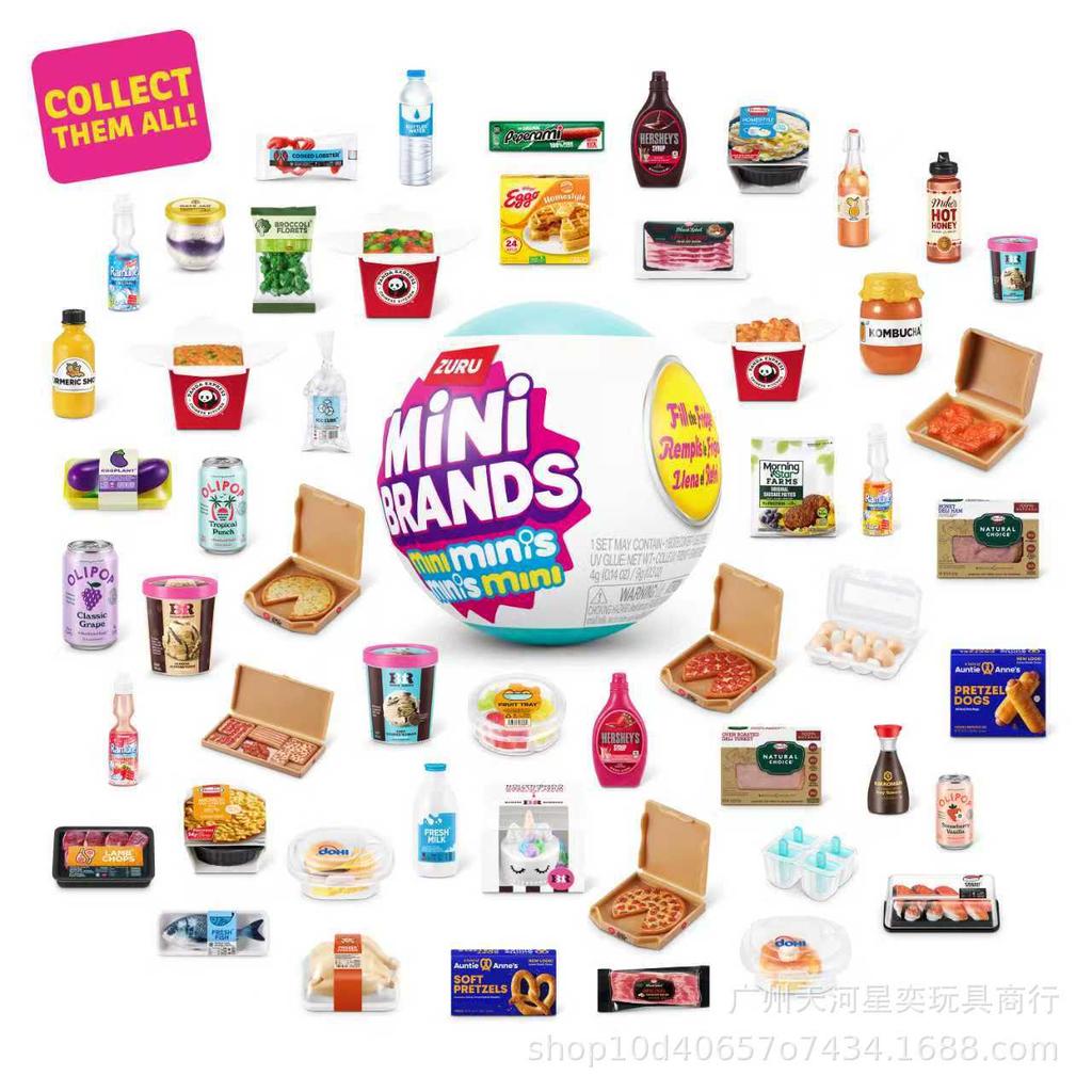 ZURU Mini Brands Мини-Мини Реалистичный Миниатюрный Холодильник Еда Реплика Коллекционные Игрушки Игра в Притворство Набор Сюрприз-Капсул Для Девочек