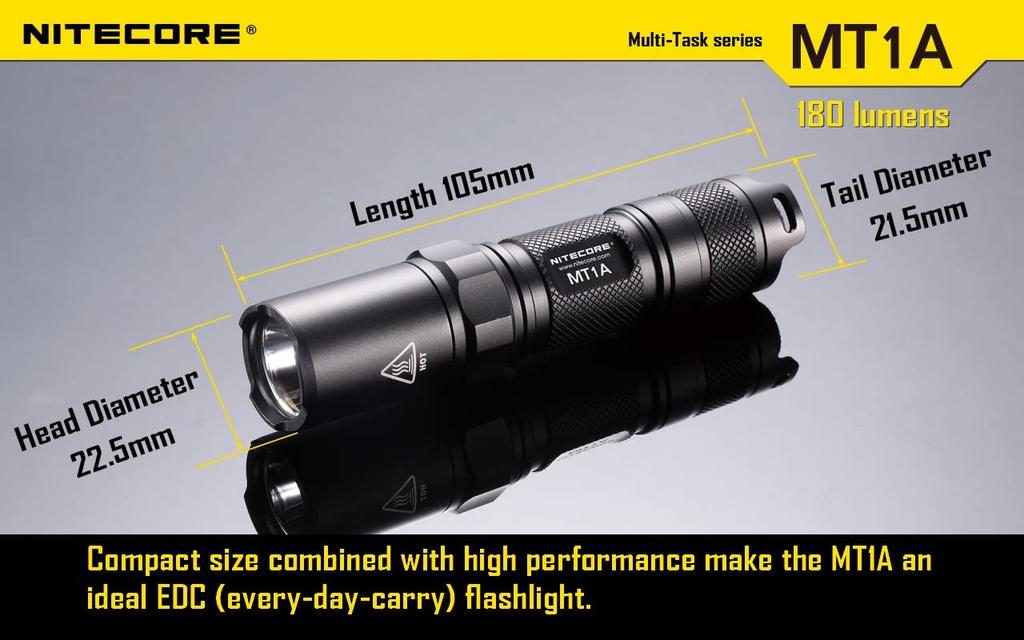 NITECORE со светодиодом CREE Максимальная яркость 180 люмен Использует 1 AA MT1A-G2 [Оснащен XP-G2 / / батареей]