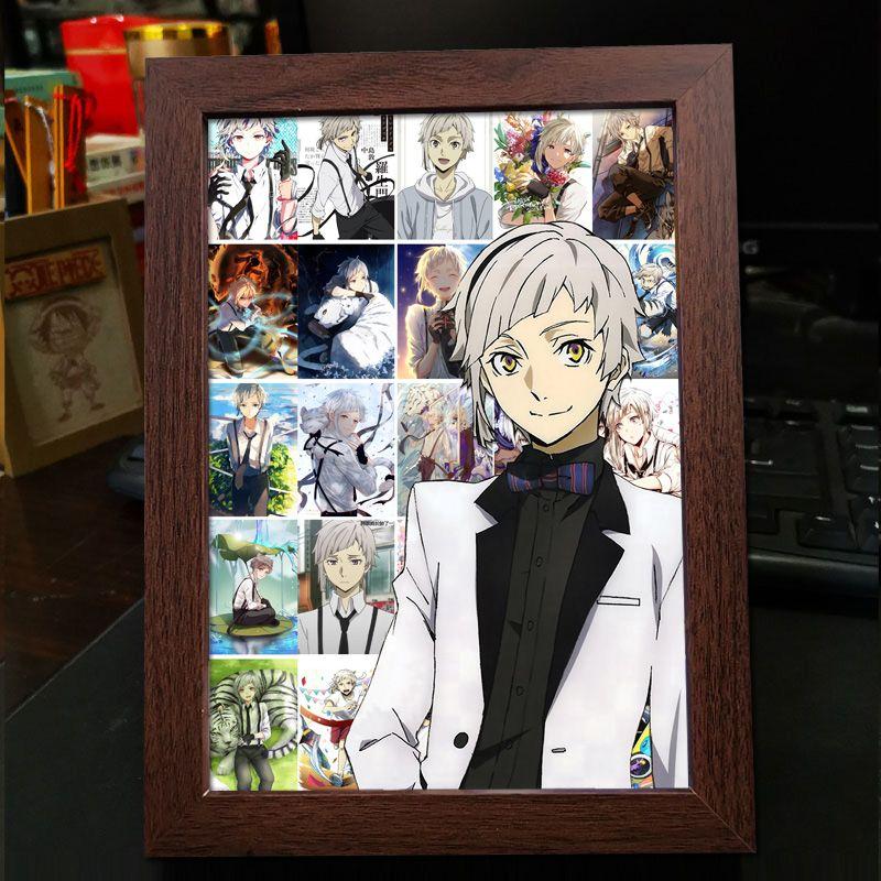 Рамка для фото в стиле аниме Bungo Stray Dogs: Дазай Осаму, Рюносуке Акутагава, Накахара Чуя - готовый стенд для фотоколлажа в подарок