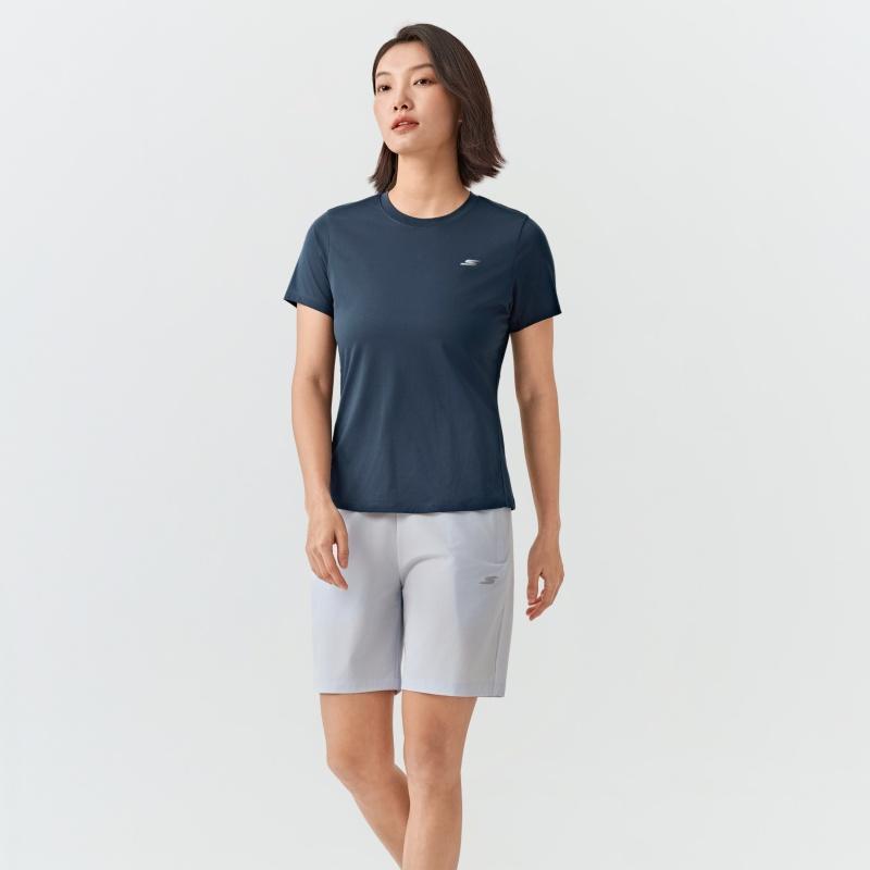 Skechers Однотонная дышащая свободная футболка Regular Женские топы P226W175-01TR