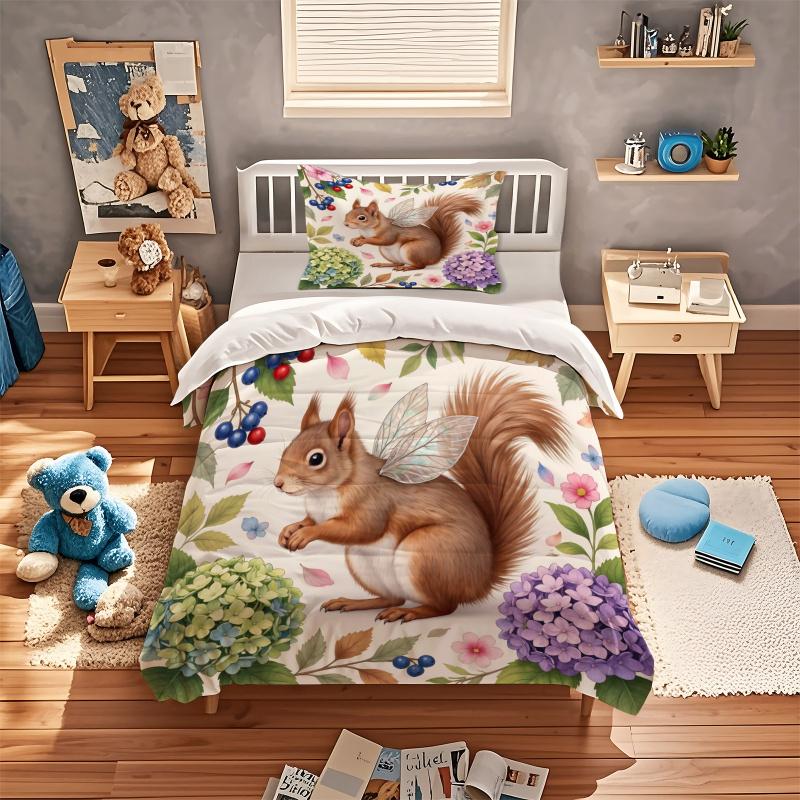 Forest Floral Print Home Textile Duvet Cover Set Comforter Cover Bedding Set no filler for nature lovers bedroom bedding