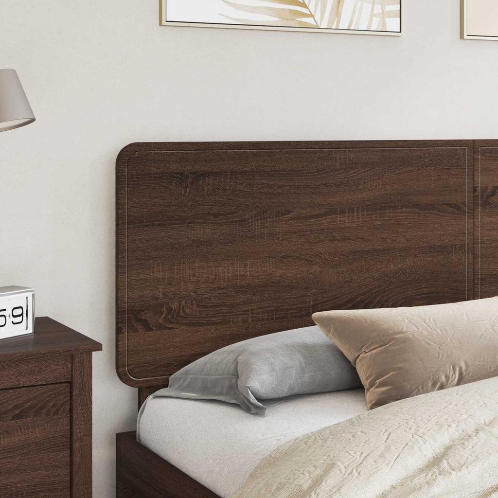 Headboard Brown Oak Effect Wood Based Material