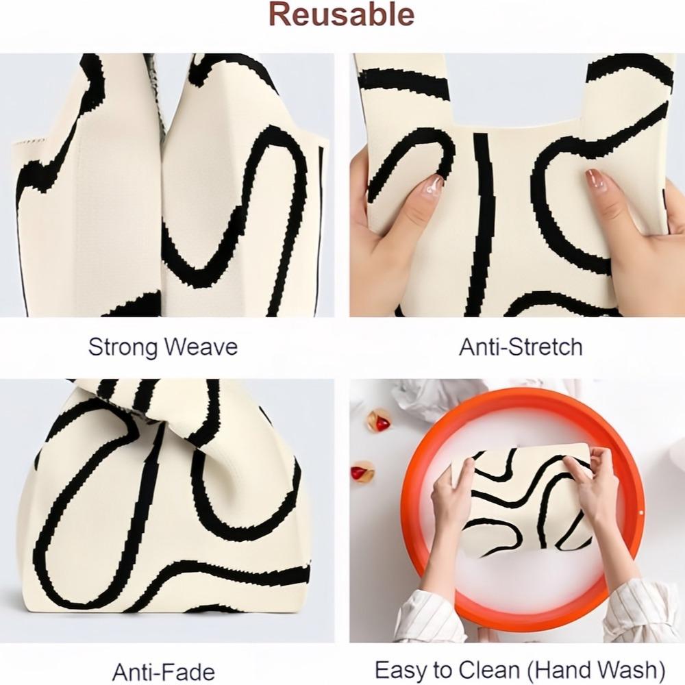 Вязаная сумка-ведро из пряжи, многофункциональная сумка на запястье, плетеная сумка, мультяшная ручная повседневная сумка. zwq