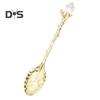 Heavy Duty Tea Scoop Engraved Flower Pattern Hard Ice Cream Dessert Scoop Scooper