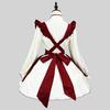 Cosplay Dress Lolita Maid Style Role Play Dress Hollow Out Shirring Contrast Color Tassel Bow Decor Pleated A-line Mini Dress New Year Party Costume