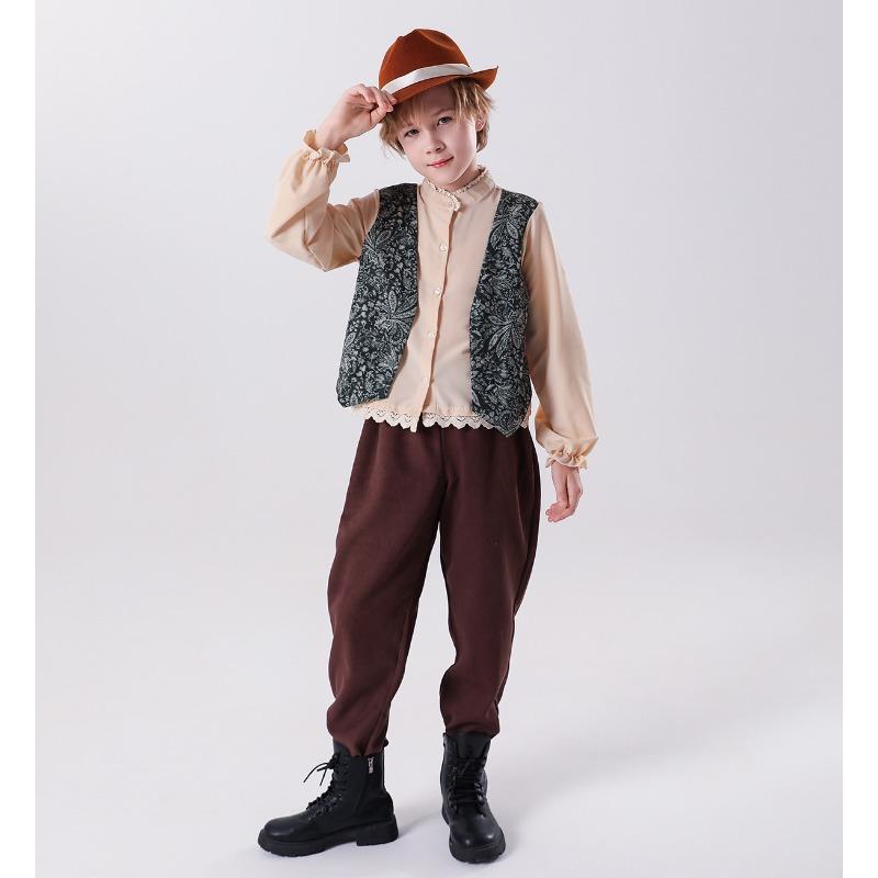 Хэллоуин детские новые средневековые богатые костюмы для маленьких мальчиков и девочек, игровые костюмы