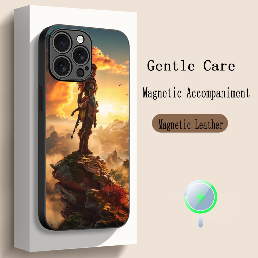 Game Horizon Zero fashion poster Phone Case For iPhone 17 16 15 14 13 12 Plus Pro Max High-end Luxury Magsafe Sheepskin