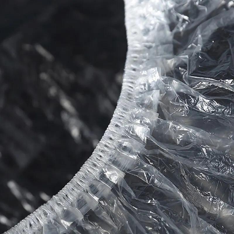 Shower Cap Head Set 42cm, 100 Pieces of Thick Elastic Plastic Bath Towels, Waterproof Disposable Salon Home and Travel Supplies