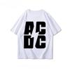 Футболки группы AC/DC для мужчин и женщин с ретро-принтами, классический европейский и американский метал-рок тренд, с коротким рукавом