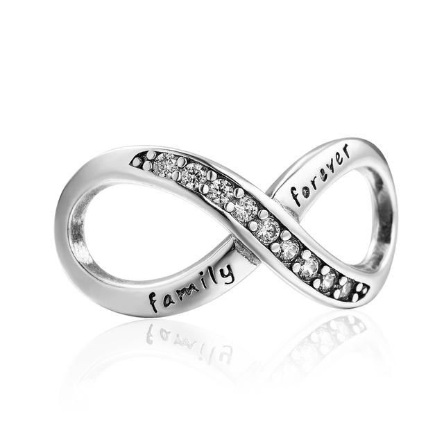 Новый Бесконечность семьи навсегда люблю тебя лучший друг Шарм DIY тонкие бусины подходят оригинальные подвески серебро 925 браслет ювелирные изделия