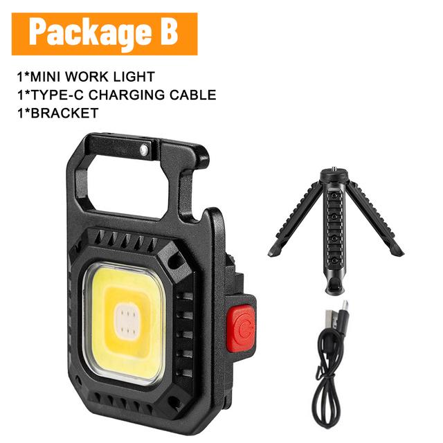 Outdoor Camping Light Portable Keychain Flashlight LED Work Light Emergency Flashlight Lamp With Magnetic Bottle Opener Flashlig