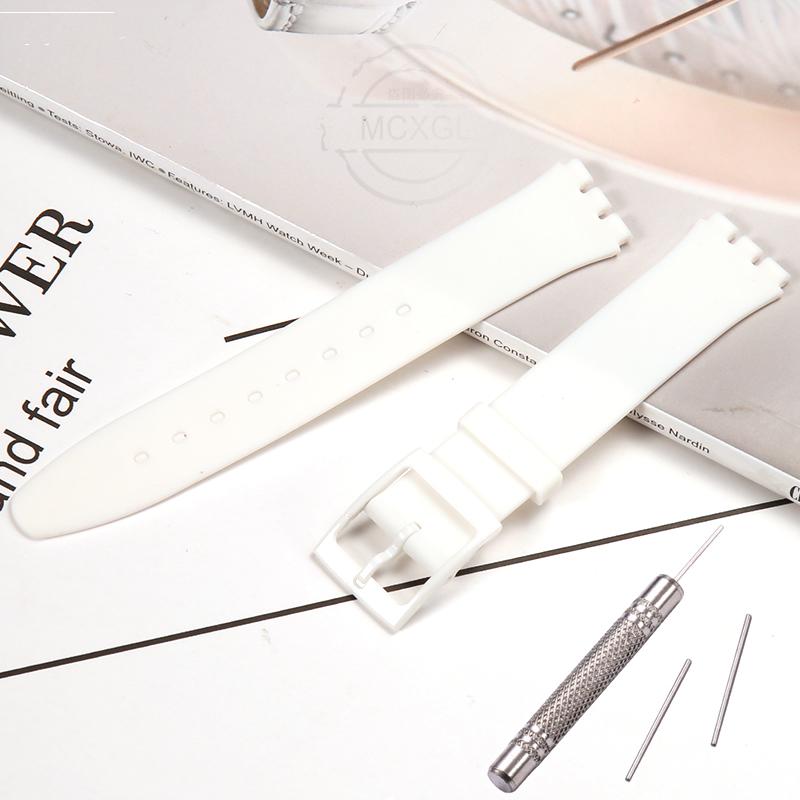 Силиконовый Ремешок Для Swatch SFS103 SFV107 SFN120 SFK397 SFK360 SFK361 Браслет для Часов 16мм Женский Водонепроницаемый Аксессуары для Часов