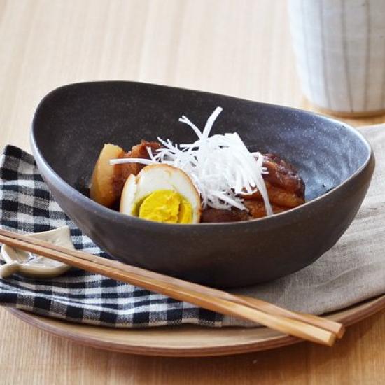 Tableware East Japanese Oval Bowl (black Brush)