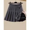 Autumn and Winter New High Waist Thin Pleated Skirt  College Style a Word Half