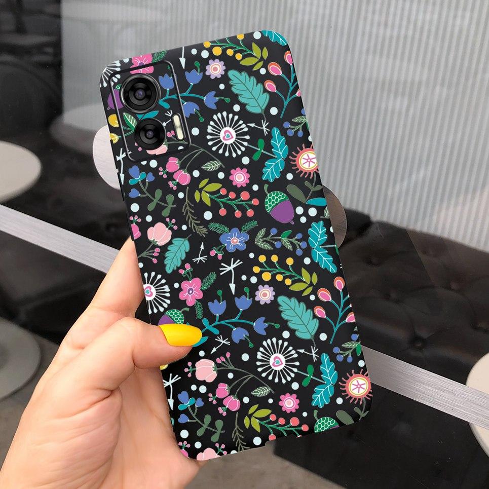 For Moto Edge 30 Neo 30 Lite Bumper Shell Flower Couple Love Heart Printing Phone Case For Motorola Edge30 Neo 30Neo Soft Capas