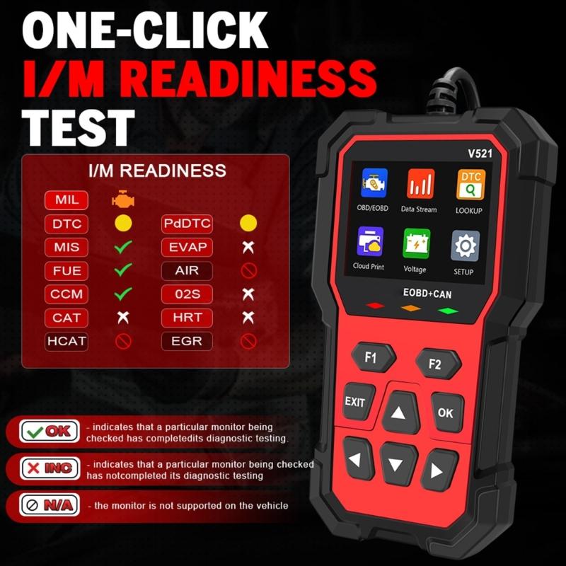 Многофункциональный OBD-сканер-тестер V521 для диагностики автомобилей, подходит для чтения кодов неисправностей двигателя, быстрого обнаружения ошибок