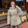 Женская осенне-зимняя однотонная утолщенная верхняя одежда с хлопковой подкладкой, теплая куртка с капюшоном, пальто