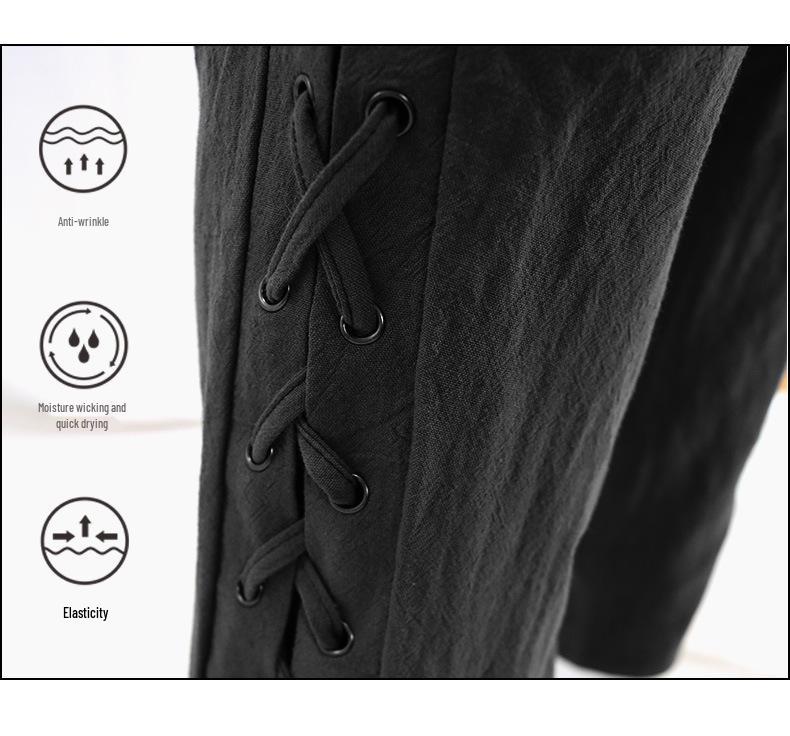 Мужские средневековые полосатые пиратские леггинсы Косплей штаны 2025