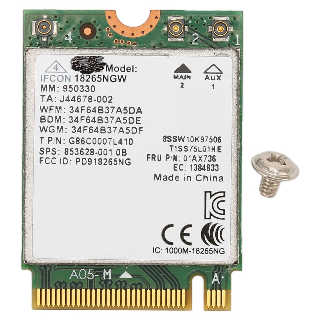 Dual Band WiFi Card 2.4Ghz 5Ghz 867Mbps Bluetooth 4.2 NGFF Wireless Internet Card for Home Office