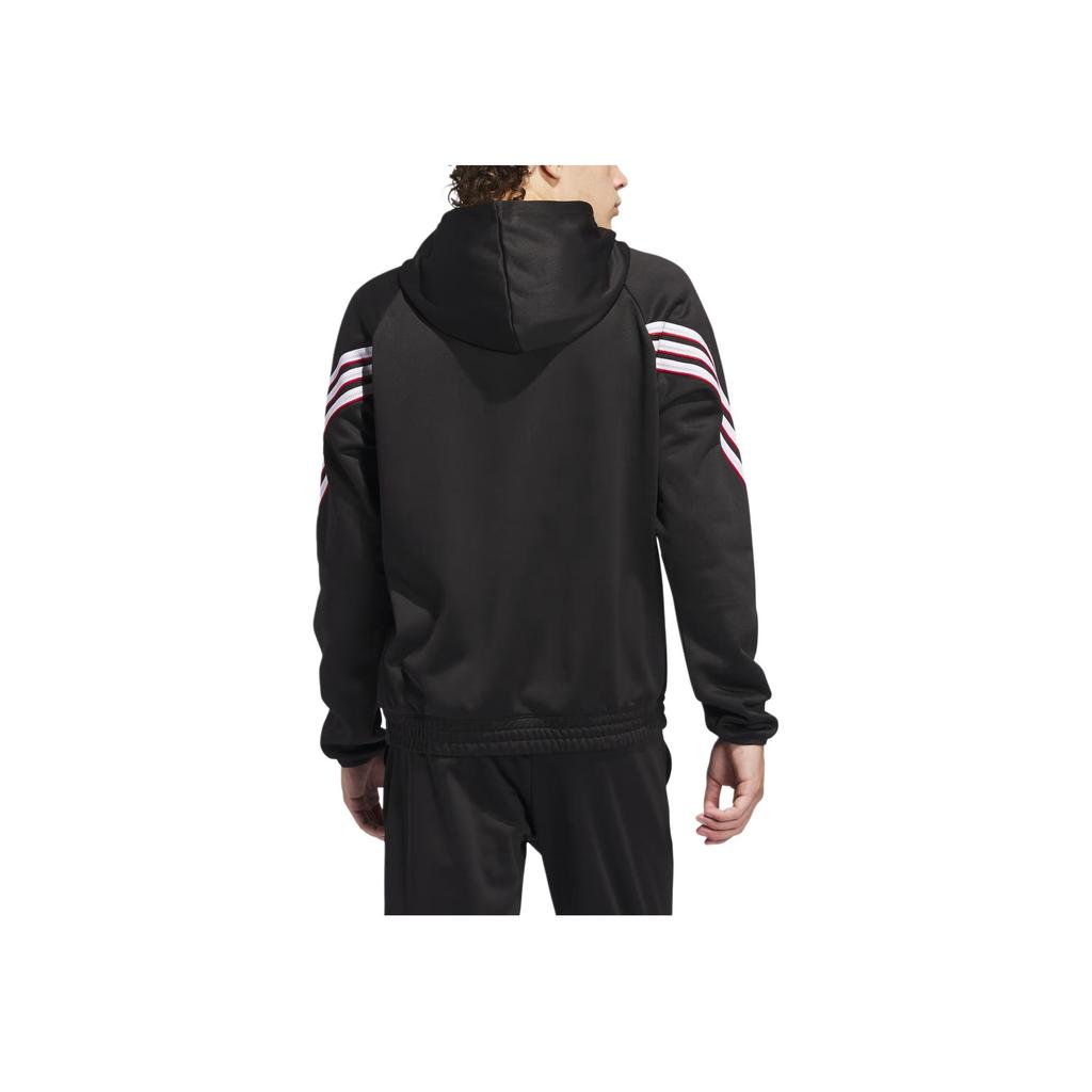Adidas Three Stripes Loose Fit Long Sleeve Hoodie Men Hoodies Black JN2491