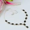 Natural Smoky Quartz Gemstone 925 Solid Sterling Silver Gift Necklace 18" V3V88