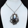 Blue Scheelite Gemstone Pendant Copper Wire Wrapped Pendant Handmade Jewelry Amazing Octopus Pendant Copper Wire Wrap Jewelry Gift For Women