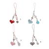Sweet Cool Sparkling Heart Phone Charm Straps Car Keys Hanging Pendants Bag Decoration Lanyard Purse Accessories