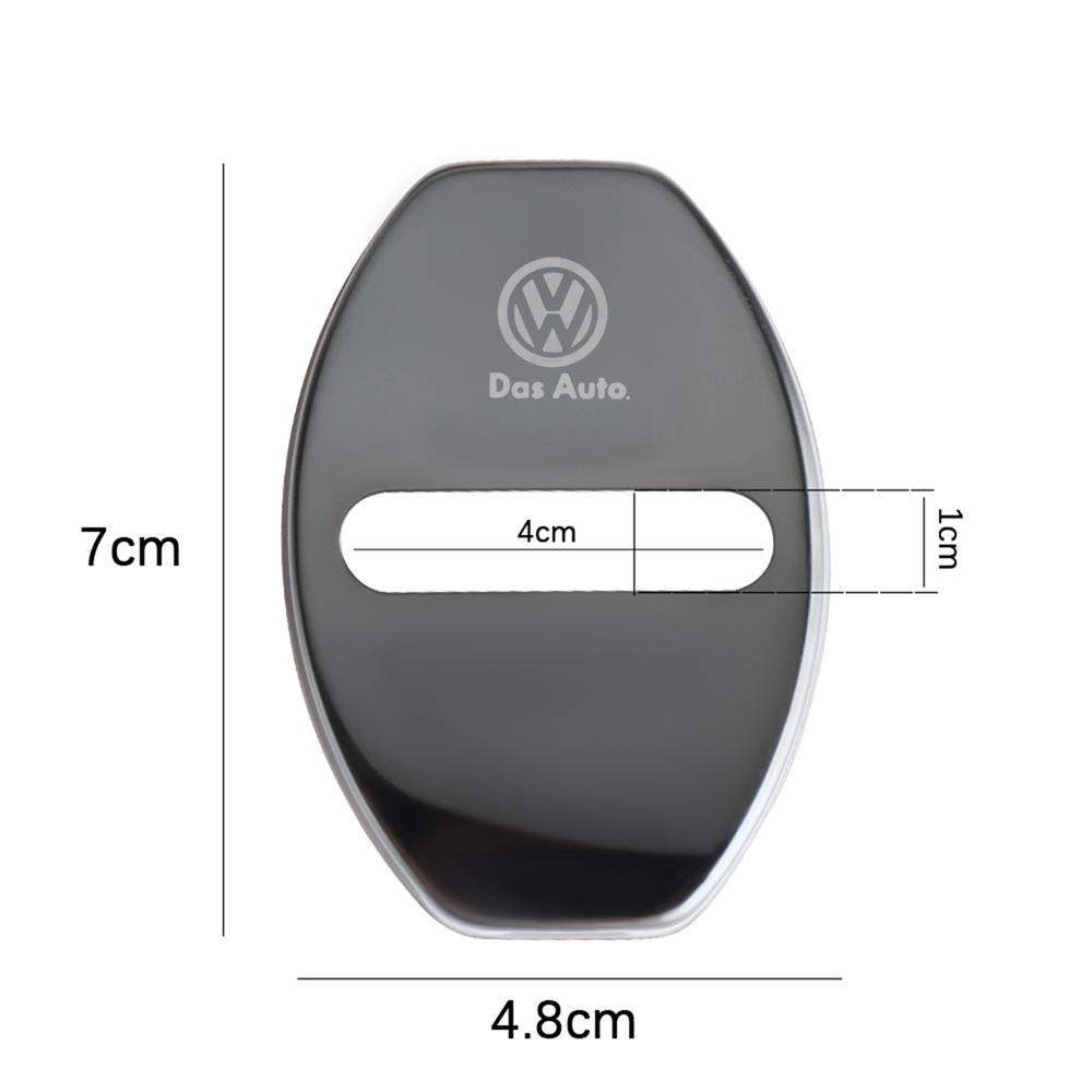 VW 4PCS Car Interior Door Lock Cover Stainless Steel Auto Door Latch Protective Stickers For Volkswagen VW GOLF Polo Beetle Tiguan EO1