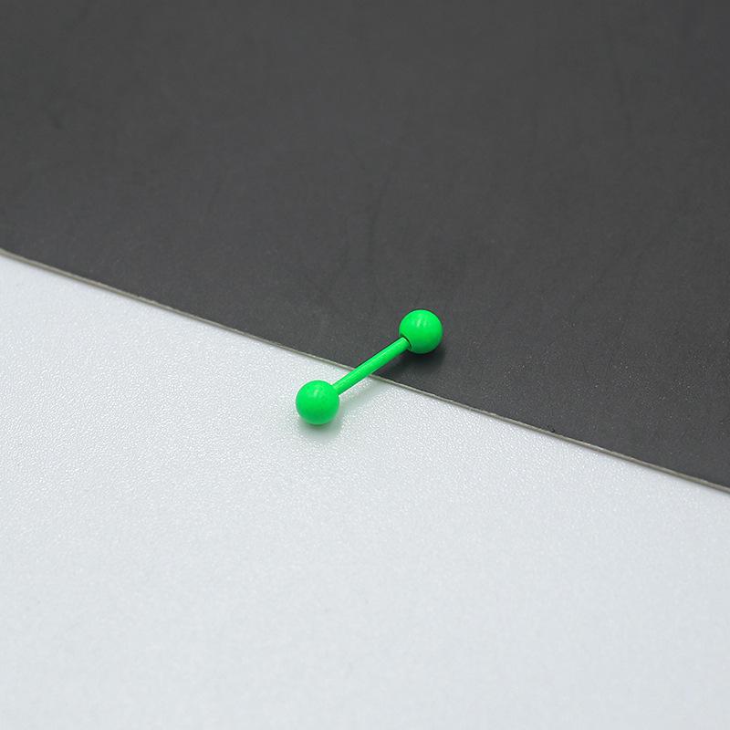 2Pcs Round Ball Dumbbell Fluorescent Titanium Steel Stud Ear Bone Stud Double Ball Thread Stud Ear