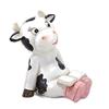 [A2484] - Resin Figurine 'Sacred Cow' Black White Pink - 5/6 Cm (sat)