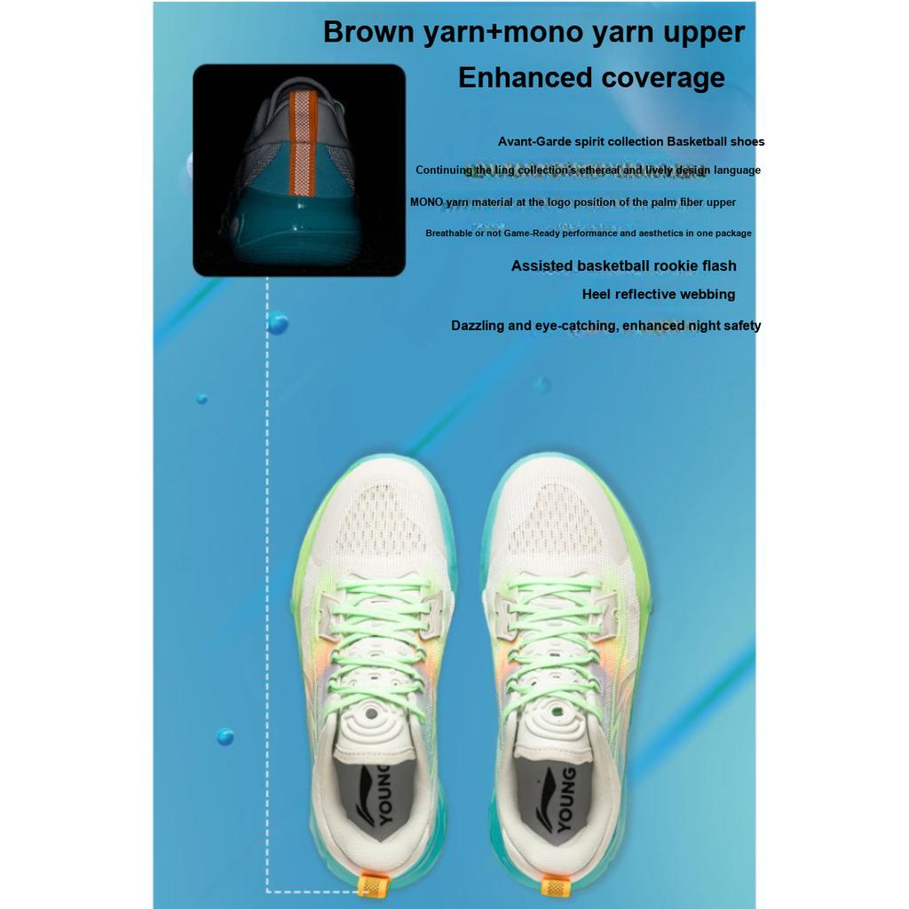 Баскетбольные кроссовки Li Ning Premium 4.0 с легкими дышащими светоотражающими подошвами и отскоком, детские кроссовки светло-серо-синего цвета YKBU016-1