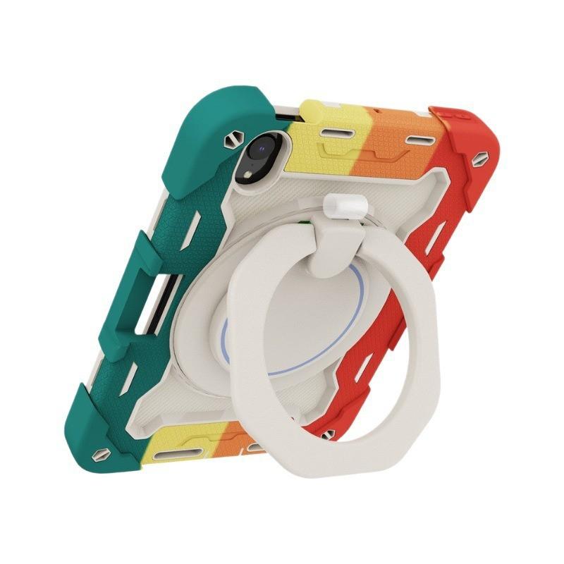 Silicone IPad Case With Rotating Stand Crossbody Strap Air 13 Pro 11 10.2 12.9 Inch - Shockproof Protective Cover
