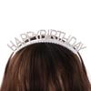 Pearl Zinc Zinc Alloy Queen Letter Birthday Hair Hoop Rhinestone Crown Happy Birthday Headband Female Jewelry