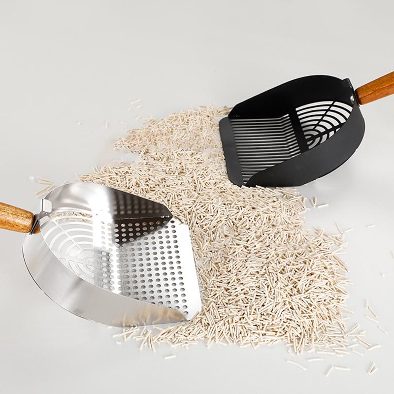 Совок для кошачьего туалета из нержавеющей стали, прочный, с длинной ручкой, совок для кошек, прочный сетчатый совок, фильтр для кошачьего туалета, инструменты для уборки домашних животных