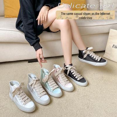 Атласные высокие парусиновые кроссовки на шнуровке в испанском стиле для женщин - новый дизайн 2024 года