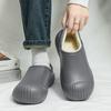 Модные мужские зимние тапочки из хлопка и бархата, теплые мужские туфли из ЭВА для дома, нескользящие, для спальни, водонепроницаемые, простые, удобные, для пар