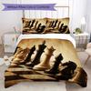 Chess Pattern Bedding uilt Set uilt Cover Pillowcase Home Decoration Birthday Gift (1 * duvet cover + 2 * pillowcase without core)