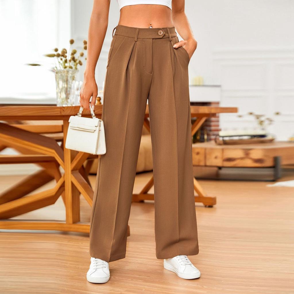 Women's Autumn Temperament Commuting Casual Loose Wide Leg Straight Leg Suit Pants Long Pants