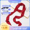 Festive Red Mulberry Silk Narrow Scarf / Hairband