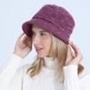 Knitted Hat Women Autumn Winter Mixed Color Fashionable Mom Rabbit Yarn Basin Hat with Thick Velvet Insulation Hats & Caps