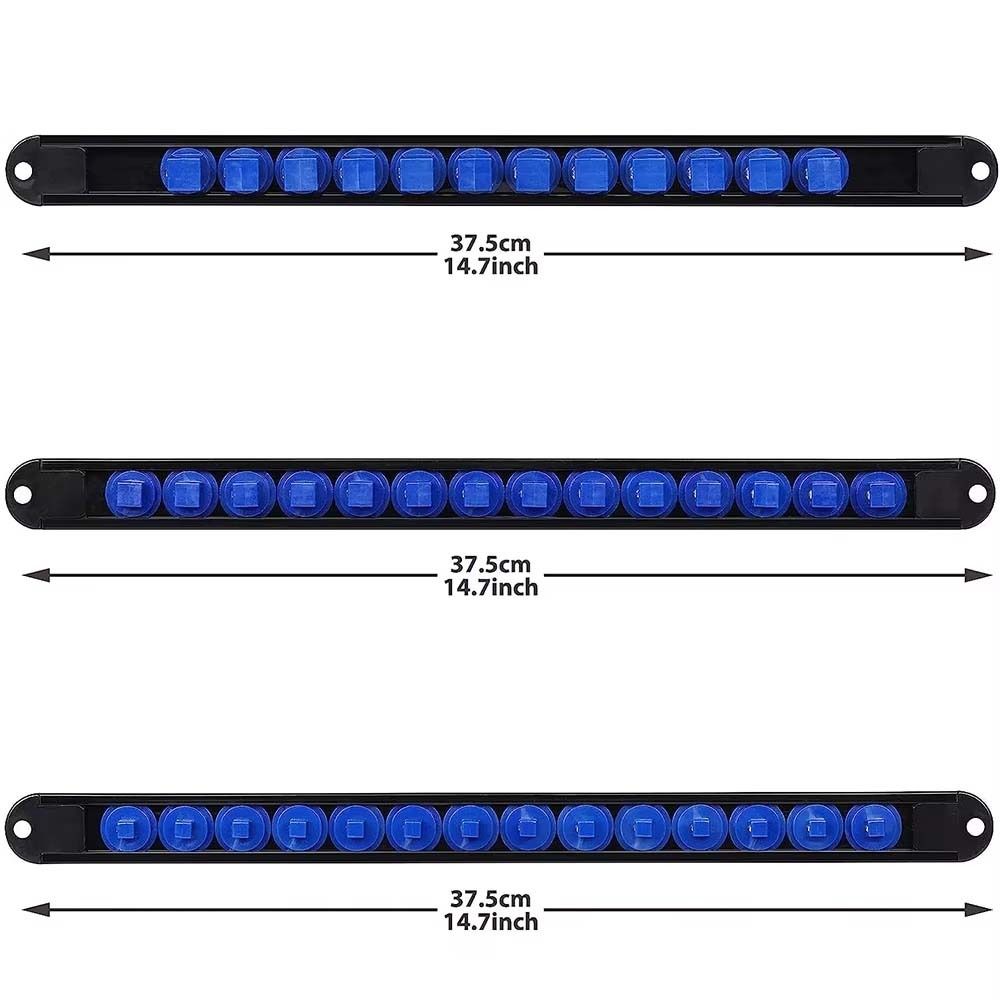 360° Swivel ABS Socket Organizer 1/4Inch 3/8Inch 1/2Inch Socket Clip Rail Holder