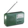Аварийное радио с ручным генератором, двухдиапазонное радио AM/FM с зеленым светодиодным фонариком