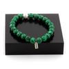 Stones and Minerals. Malachite + Howlite Beaded Bracelet 8 Mm. Made In France.