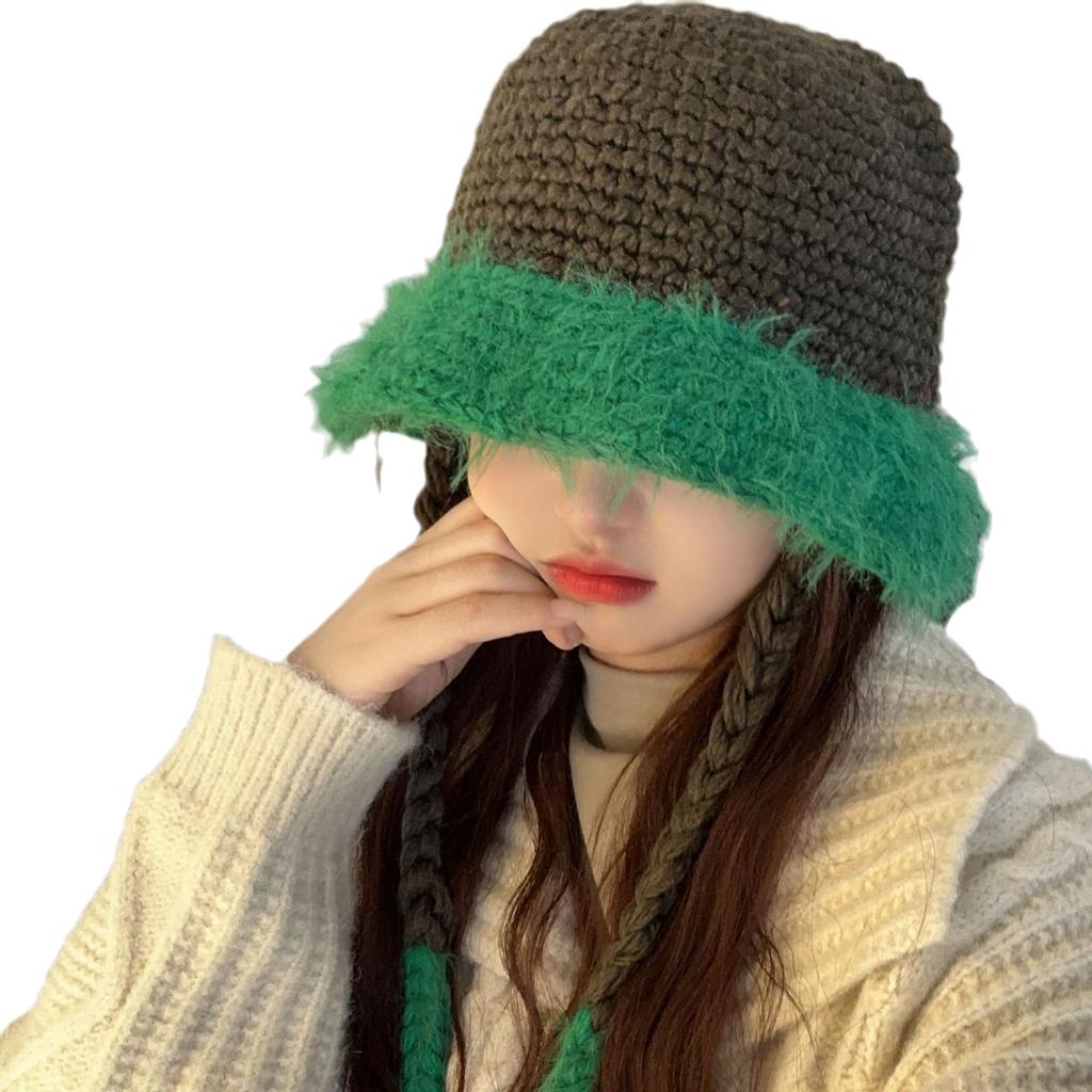 Корейская шерстяная шапка ручной работы для осени и зимы, чтобы показать лицо, маленькая рыбацкая шапка с защитой ушей и теплой вязаной шапкой